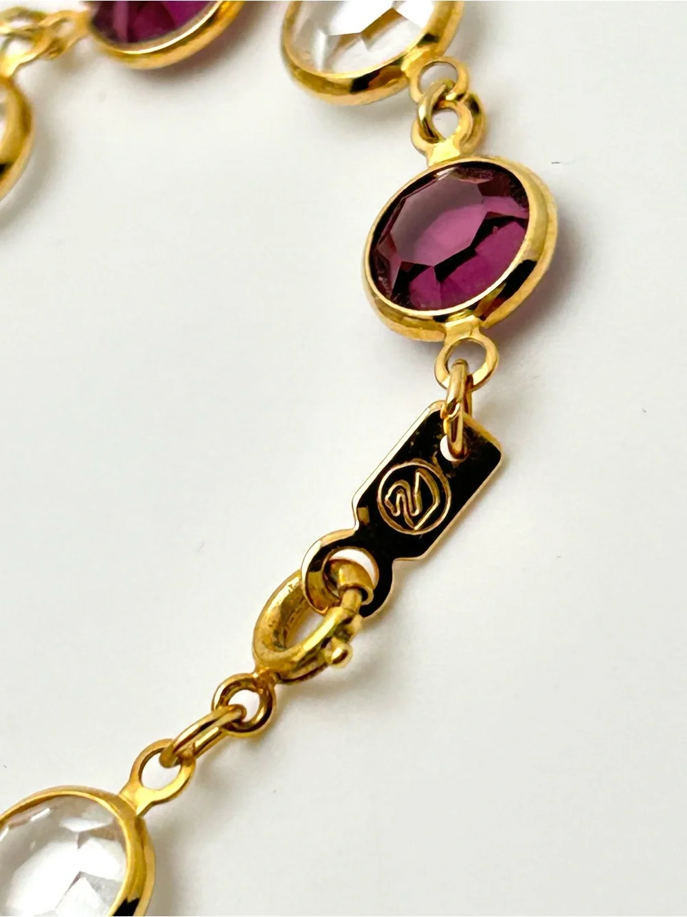 Swarovski Crystal Purple and Clear Bezel Bracelet